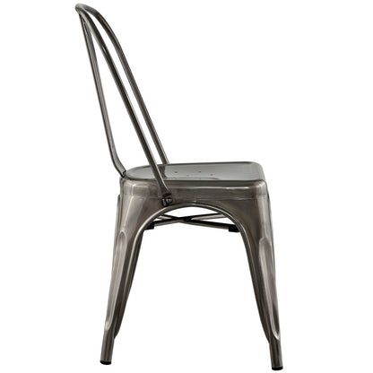 Promenade Side Chair, Silver, Metal 10056