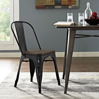 Promenade Bamboo Side Chair, Black, Metal 10062