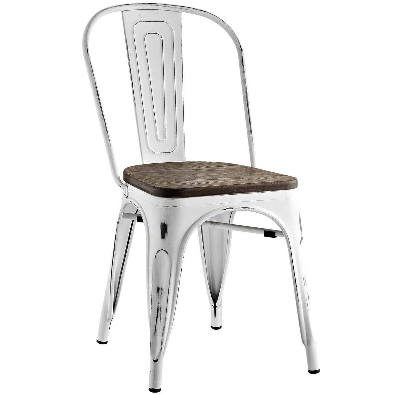 Promenade Bamboo Side Chair, White, Metal 10065