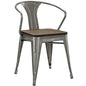 Promenade Bamboo Dining Chair, Silver, Metal 10077