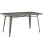 Alacrity Rectangle Metal Dining Table, Silver, Metal 10087