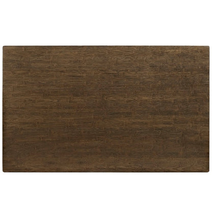 Alacrity 59" Rectangle Wood Dining Table, Brown, Metal 10088