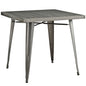 Alacrity Square Metal Dining Table, Silver, Metal 10089