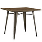 Alacrity 36" Square Wood Dining Table, Brown, Metal 10090