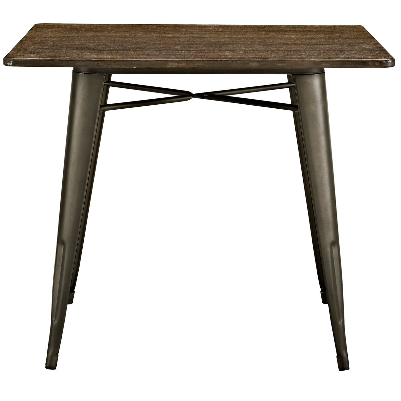 Alacrity 36" Square Wood Dining Table, Brown, Metal 10090