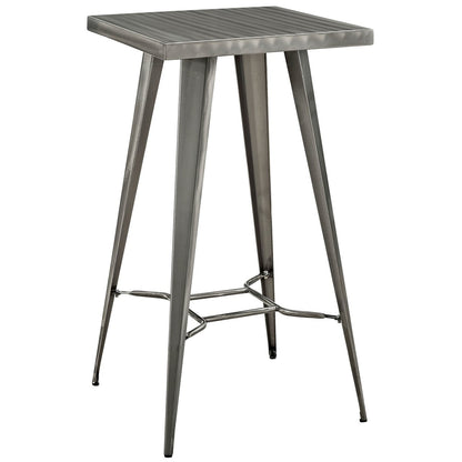 Direct Metal Bar Table, Silver, Metal 10091