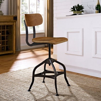 Mark Wood Dining Stool, Brown, Metal 10098