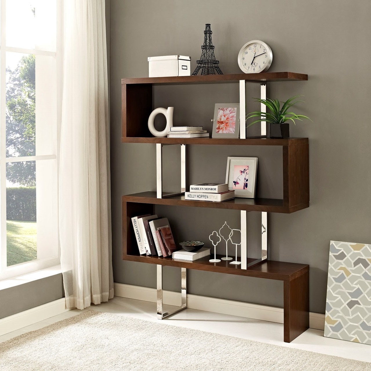 Meander Stand, Brown, Wood 10099