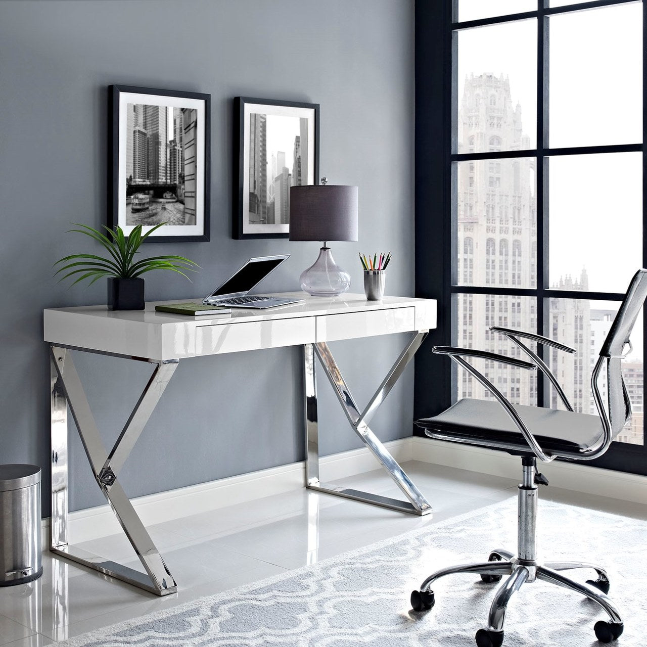 Adjacent Desk, White, Wood 10102