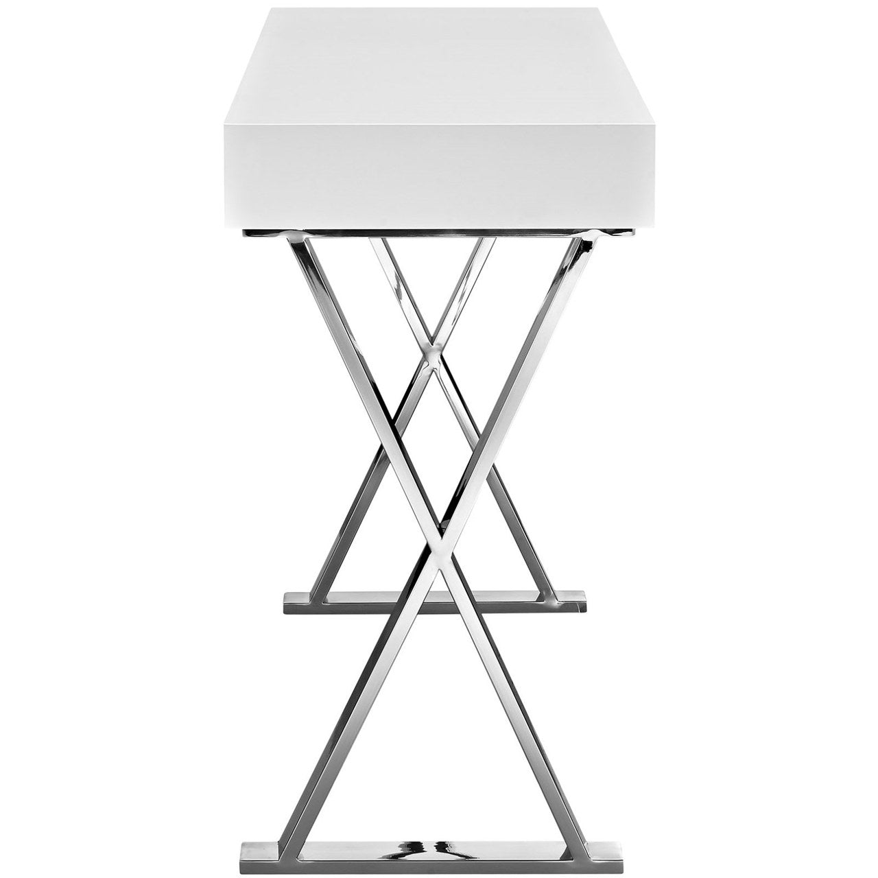 Sector Console Table, White, Wood 10104