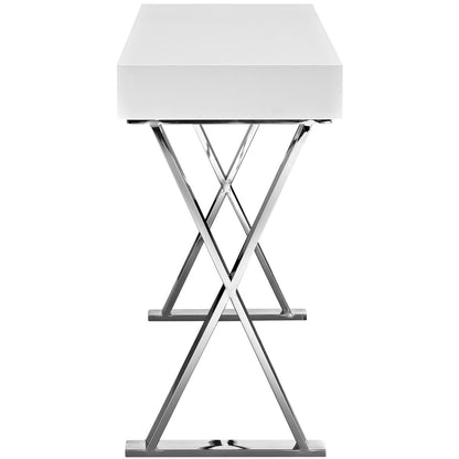 Sector Console Table, White, Wood 10104