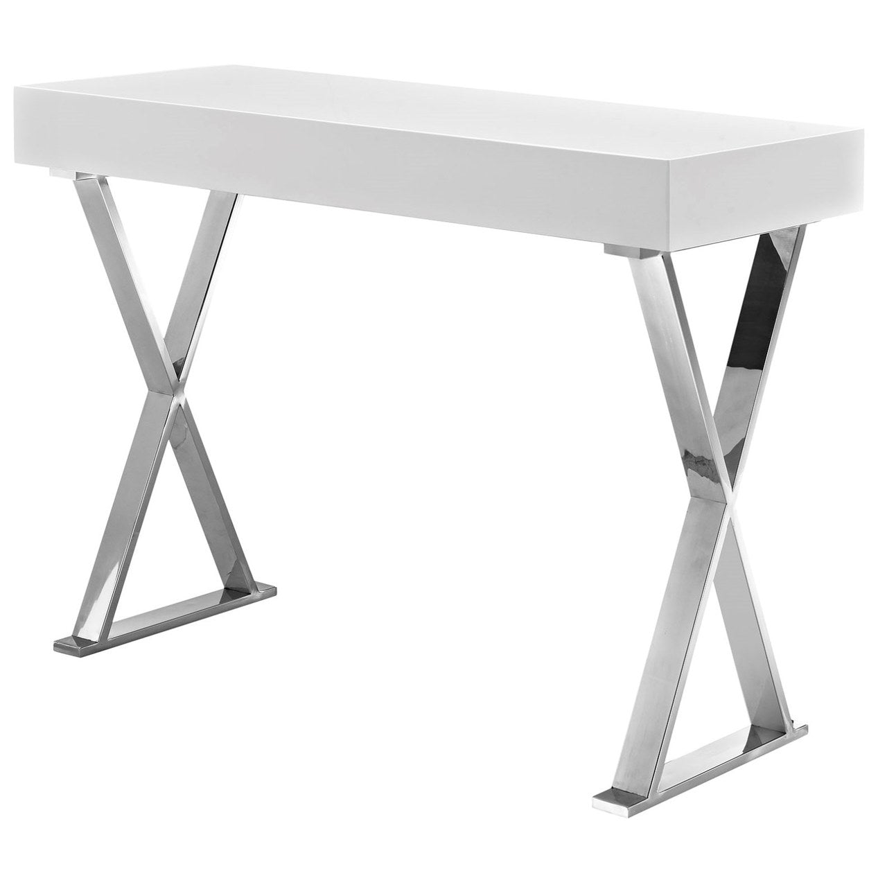Sector Console Table, White, Wood 10104