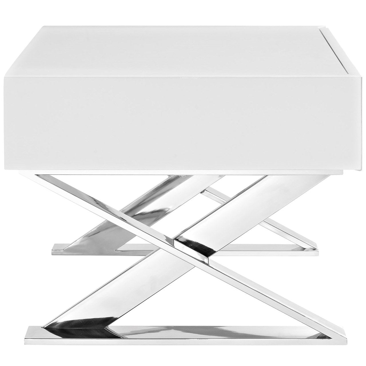 Sector Nightstand, White, Wood 10106