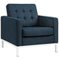 Loft Upholstered Fabric Armchair, Navy, Fabric 10107