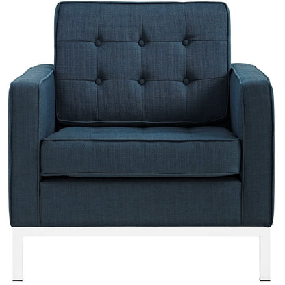 Loft Upholstered Fabric Armchair, Navy, Fabric 10107