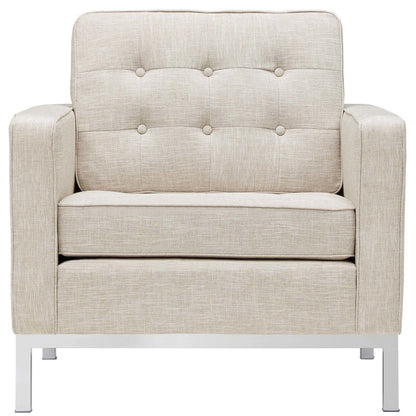 Loft Upholstered Fabric Armchair, Fabric, Beige 13468