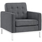 Loft Upholstered Fabric Armchair, Grey, Fabric 10108