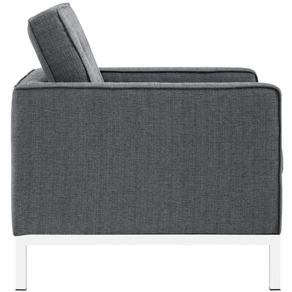 Loft Upholstered Fabric Armchair, Grey, Fabric 10108