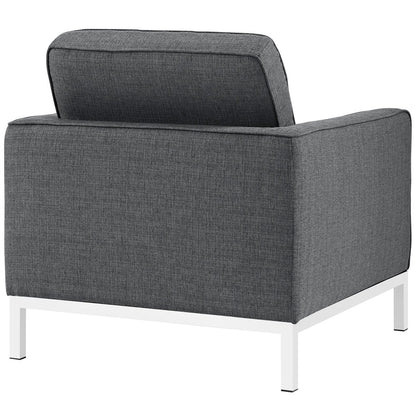 Loft Upholstered Fabric Armchair, Grey, Fabric 10108