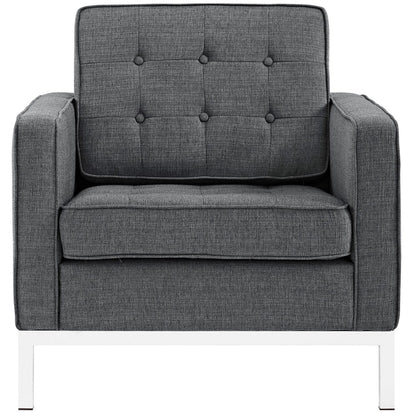 Loft Upholstered Fabric Armchair, Grey, Fabric 10108