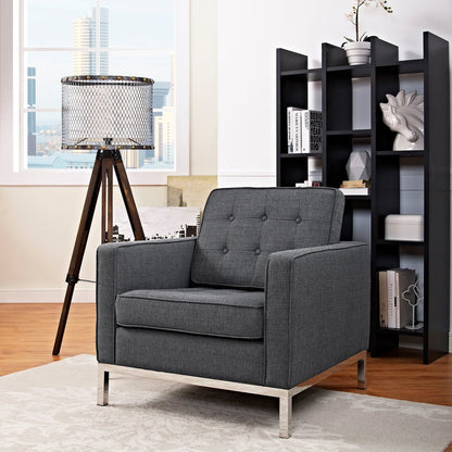Loft Upholstered Fabric Armchair, Grey, Fabric 10108