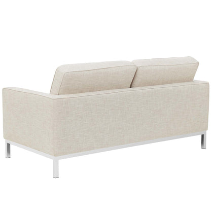 Loft Upholstered Fabric Loveseat, Fabric, Beige 13470