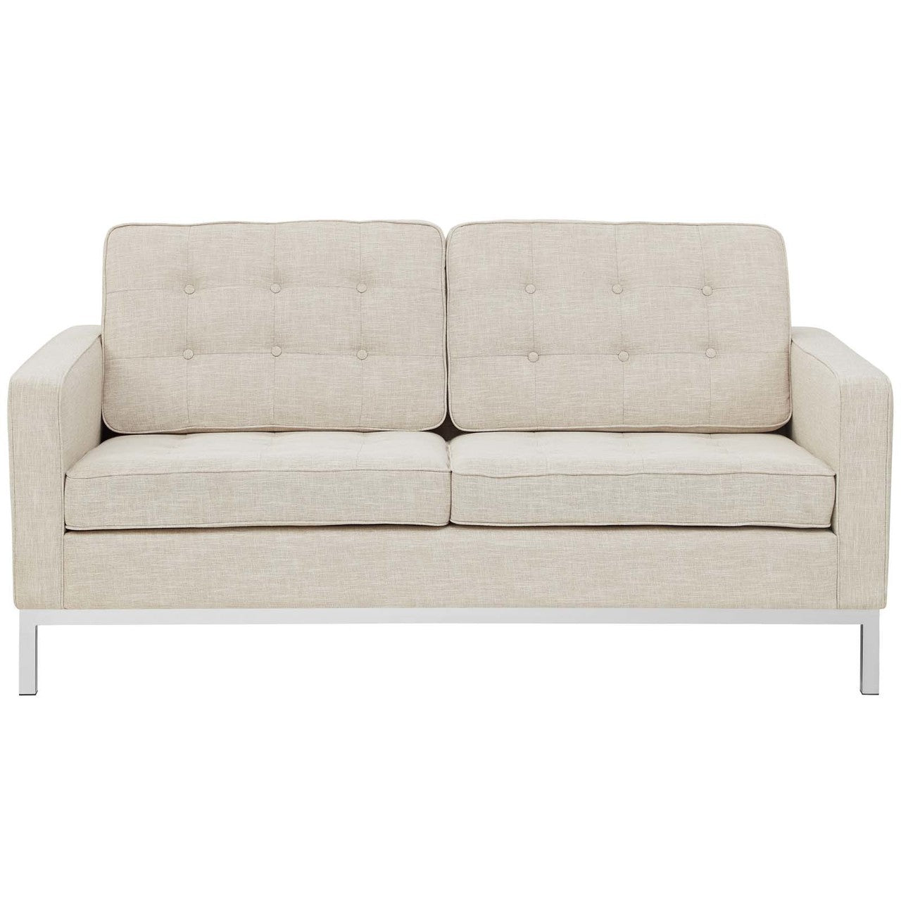 Loft Upholstered Fabric Loveseat, Fabric, Beige 13470