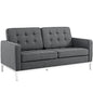 Loft Upholstered Fabric Loveseat, Grey, Fabric 10114