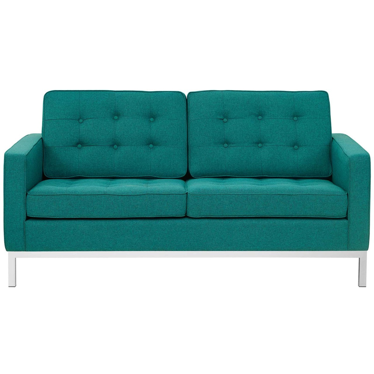 Loft Upholstered Fabric Loveseat, Fabric, Aqua Blue 13471