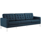Loft Upholstered Fabric Sofa, Navy, Fabric 10119
