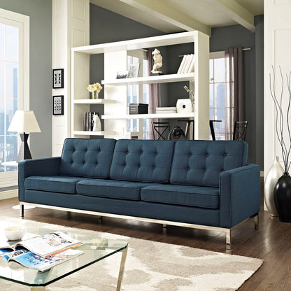Loft Upholstered Fabric Sofa, Navy, Fabric 10119