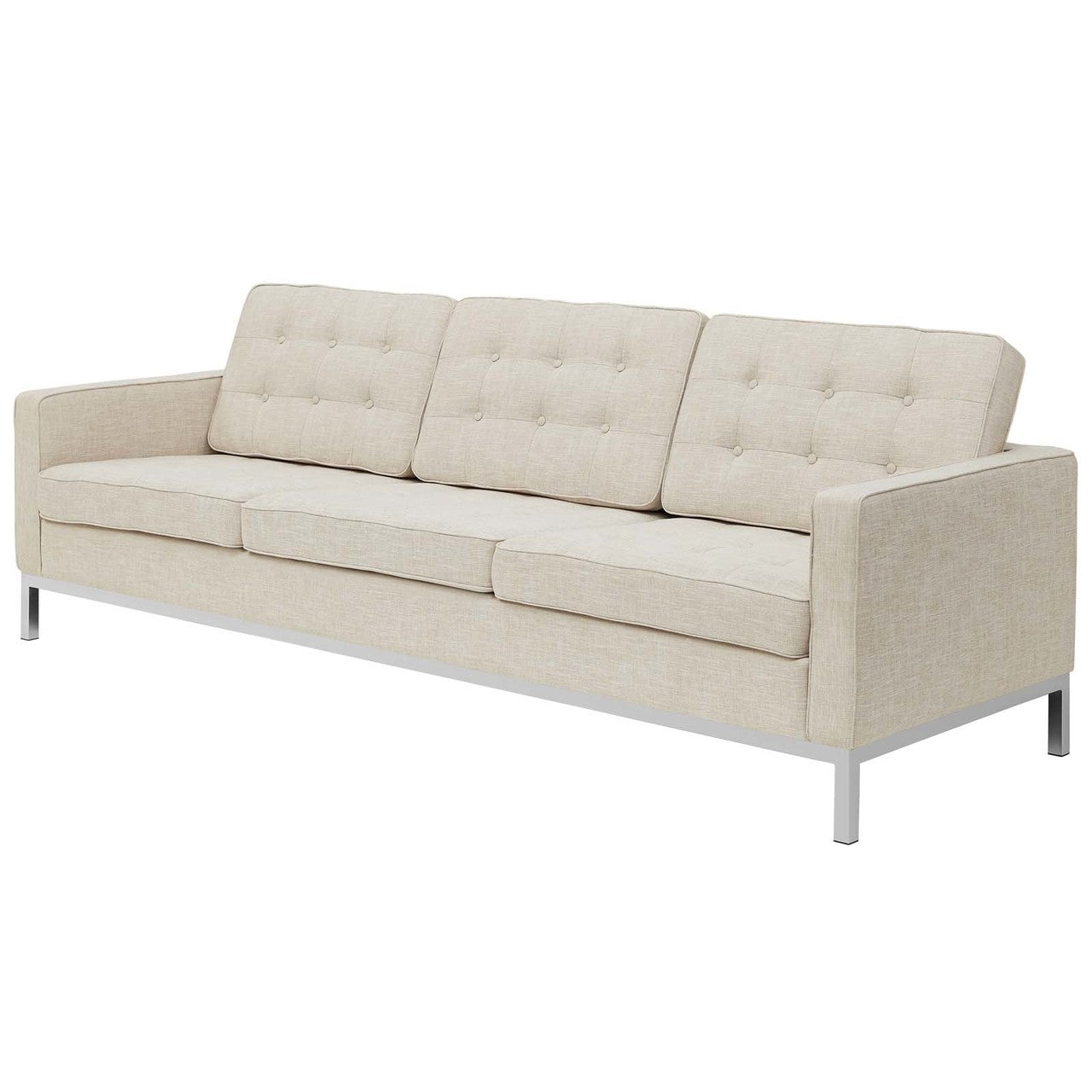 Loft Upholstered Fabric Sofa, Fabric, Beige 13472