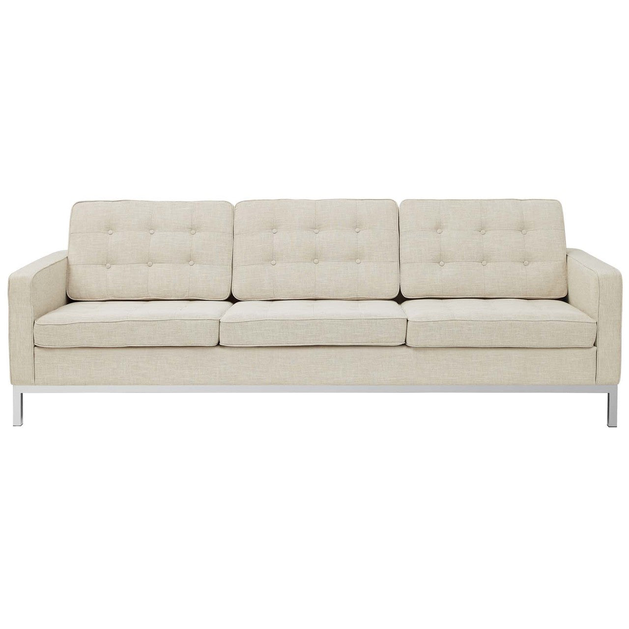 Loft Upholstered Fabric Sofa, Fabric, Beige 13472