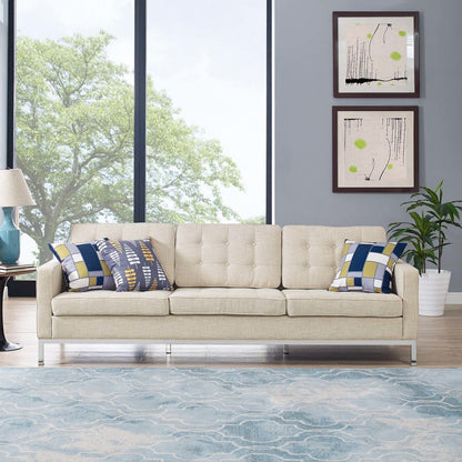 Loft Upholstered Fabric Sofa, Fabric, Beige 13472