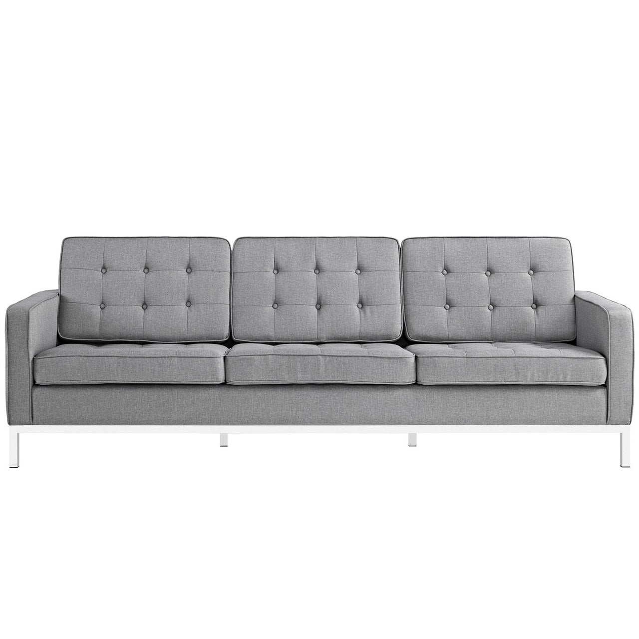 Loft Upholstered Fabric Sofa, Grey, Fabric 10122