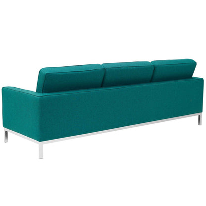 Loft Upholstered Fabric Sofa, Fabric, Aqua Blue 13473