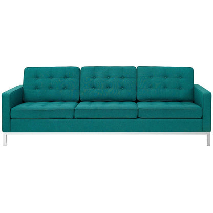 Loft Upholstered Fabric Sofa, Fabric, Aqua Blue 13473