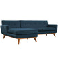 Engage Left-Facing Sectional Sofa, Navy, Fabric