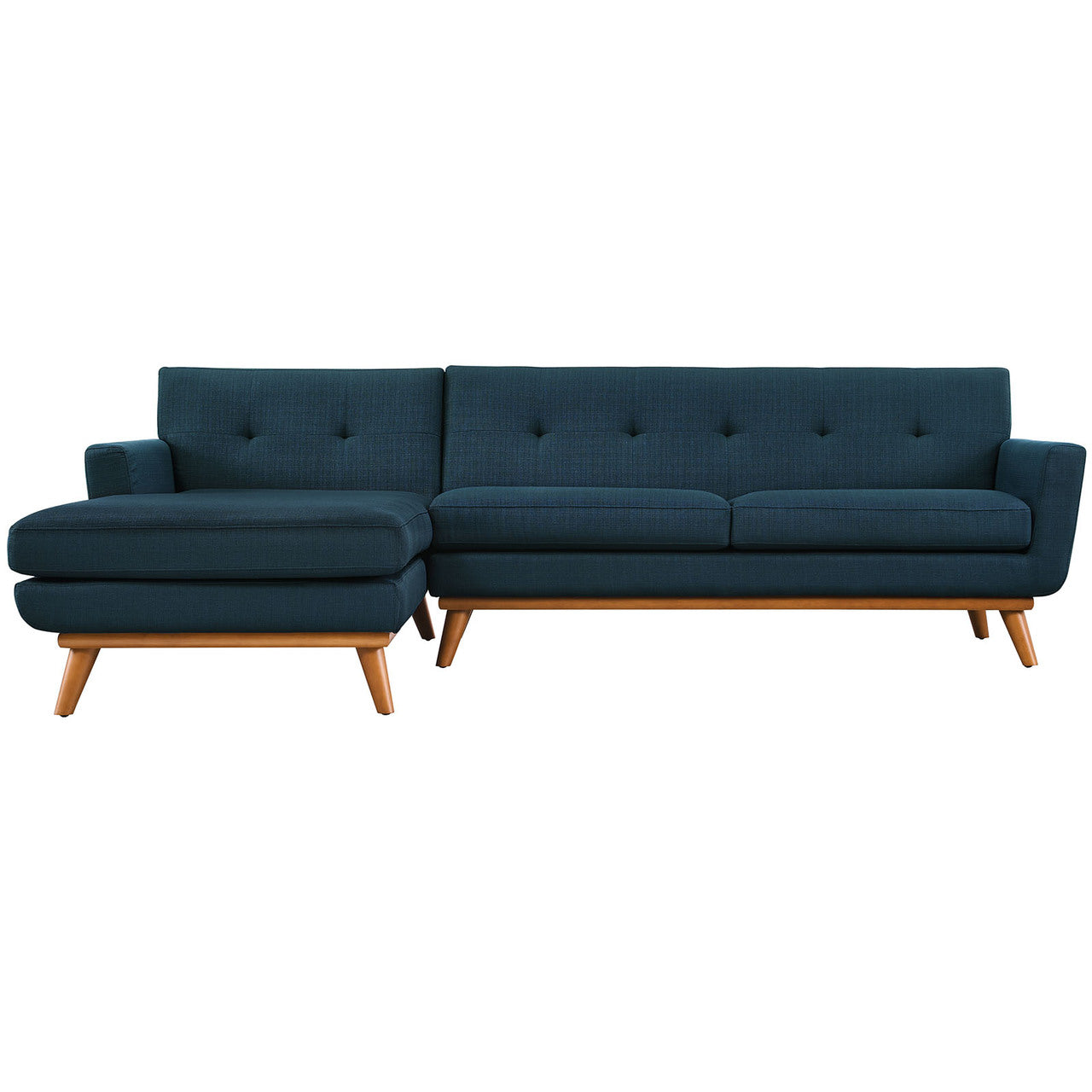 Engage Left-Facing Sectional Sofa, Navy, Fabric