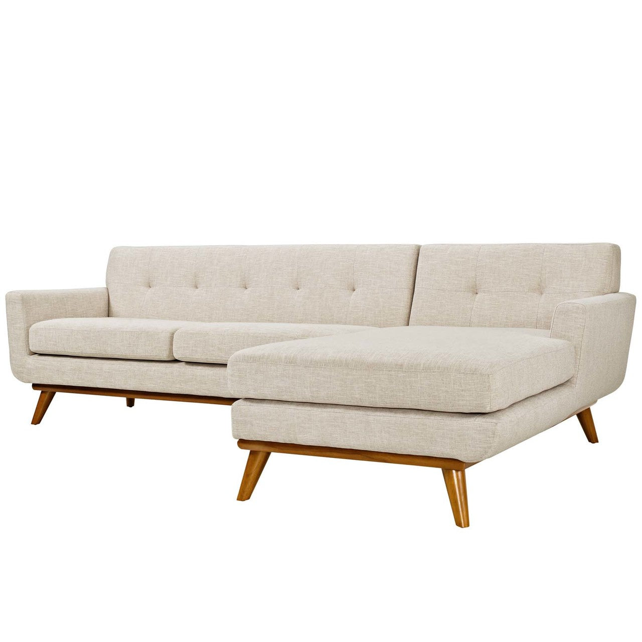 Engage Left-Facing Sectional Sofa, Fabric, Beige 13474