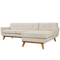 Engage Left-Facing Sectional Sofa, Fabric, Beige 13474