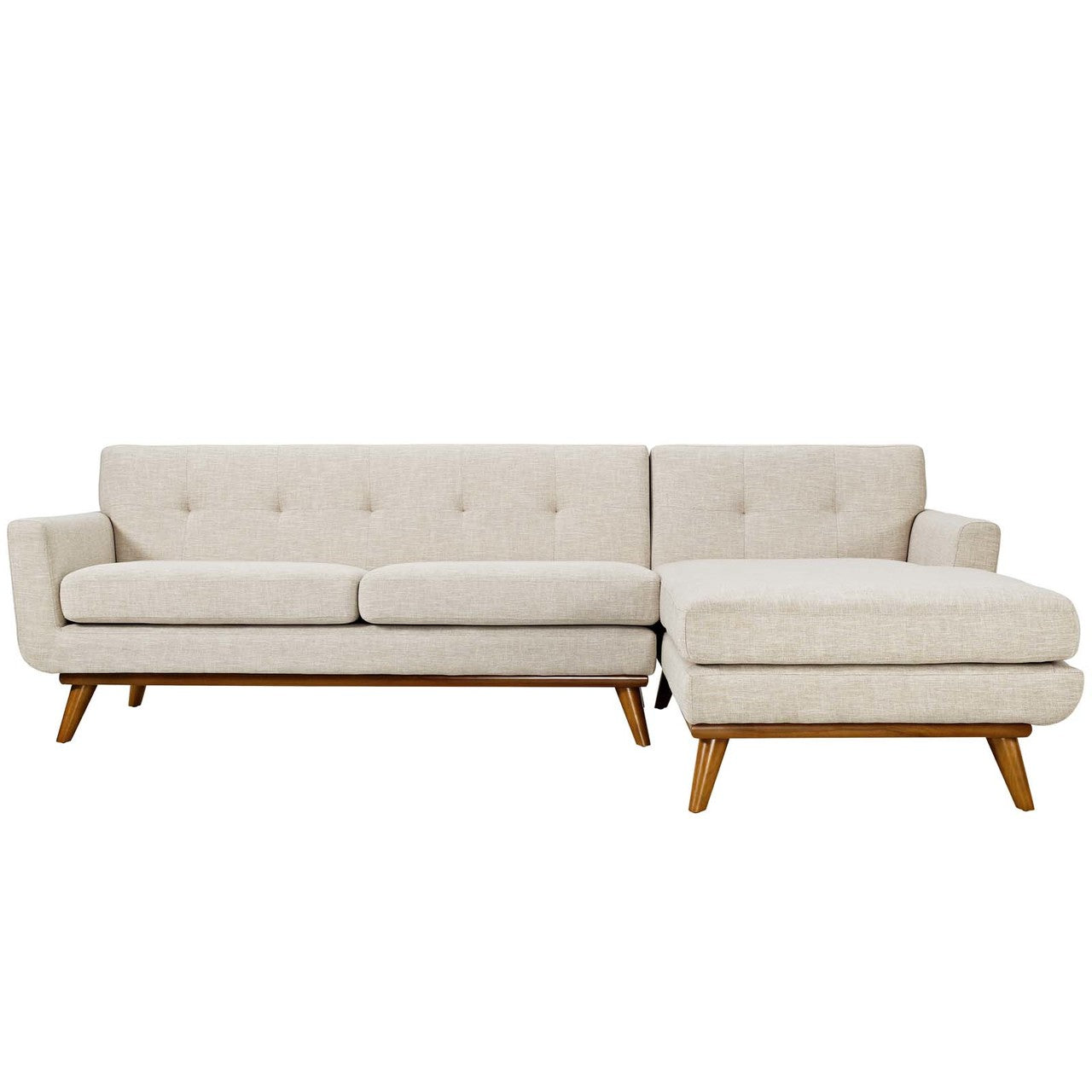 Engage Left-Facing Sectional Sofa, Fabric, Beige 13474