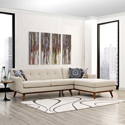 Engage Left-Facing Sectional Sofa, Fabric, Beige 13474