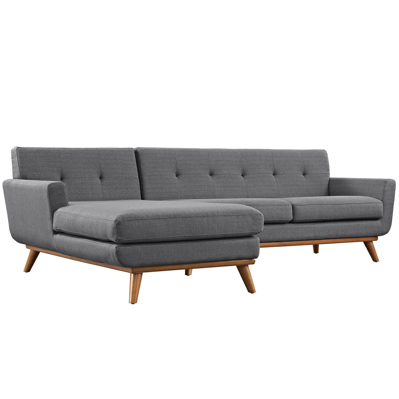 Engage Left-Facing Sectional Sofa, Grey, Fabric