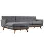 Engage Left-Facing Sectional Sofa, Grey, Fabric