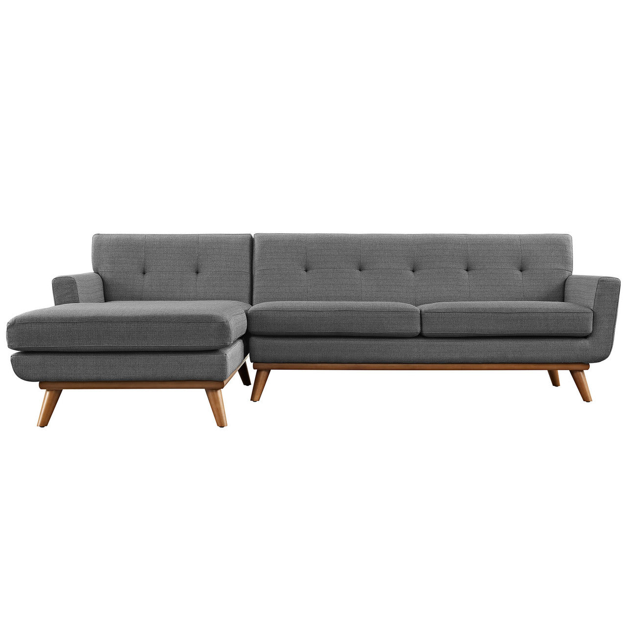 Engage Left-Facing Sectional Sofa, Grey, Fabric