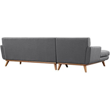 Engage Left-Facing Sectional Sofa, Grey, Fabric