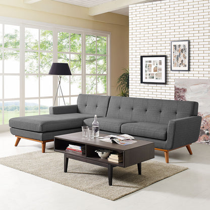 Engage Left-Facing Sectional Sofa, Grey, Fabric