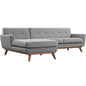 Engage Left-Facing Sectional Sofa, Fabric, Grey