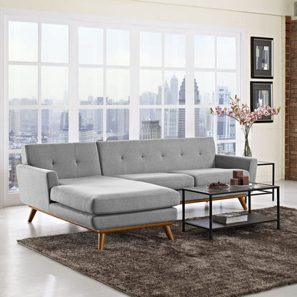 Engage Left-Facing Sectional Sofa, Fabric, Grey